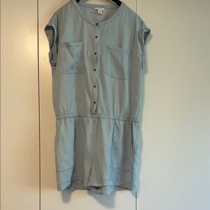 Daily Ritual Blue Cap Sleeve Romper